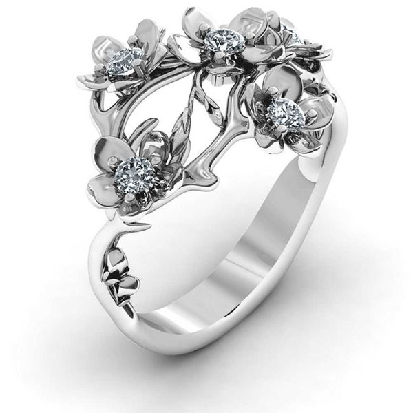 band rings huitan newly flower rings for women crystal cubic zirconia stylish female party accessories graceful gift statement jewelry ring, Silver
band rings huitan newly flower rings for women crystal cubic zirconia stylish female party accessories graceful gift statement jewelry ring, Silver
