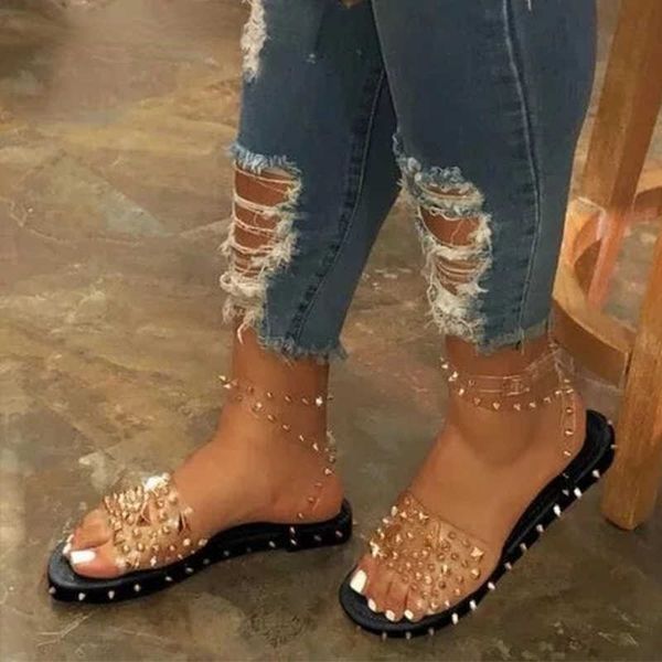 sandals summer sandals woman buckle strap transparent pvc rivet female shoes women's sandalias plus size 35-43 fashion mujer 230417, Black
sandals summer sandals woman buckle strap transparent pvc rivet female shoes women's sandalias plus size 35-43 fashion mujer 230417, Black