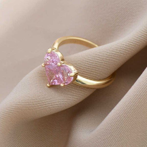 band rings fashion pink cardiotype zircon rings gold color opening irregular ring for woman elegant party student jewelry aa230529, Silver
band rings fashion pink cardiotype zircon rings gold color opening irregular ring for woman elegant party student jewelry aa230529, Silver