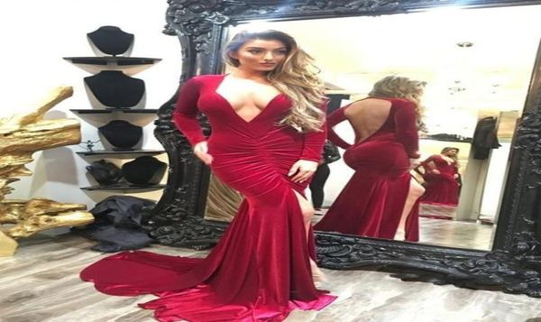 deep v neck front split mermaid prom dresses velvet long sleeves open back trumpet evening gowns8343720, Black
deep v neck front split mermaid prom dresses velvet long sleeves open back trumpet evening gowns8343720, Black