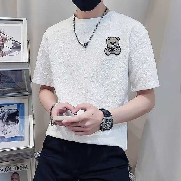 trendy brand short sleeved men's high-end summer thin round neck t-shirt with high-end design, half sleeved coffee color fashion t-shir, White;black
trendy brand short sleeved men's high-end summer thin round neck t-shirt with high-end design, half sleeved coffee color fashion t-shir, White;black