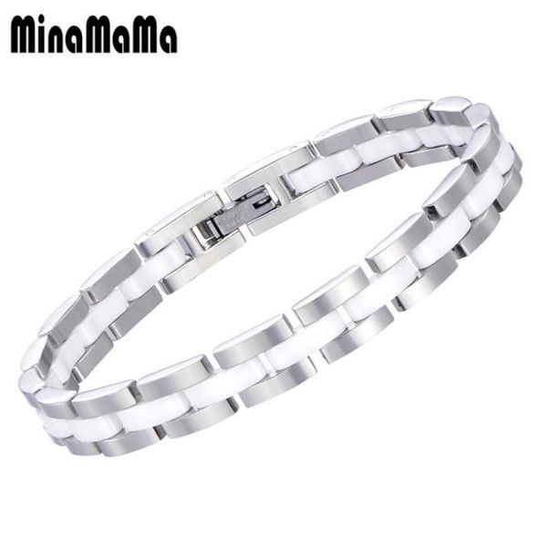 link chain silver color stainless steel ceramic bracelet for woman men white fashion jewelry8009428, Black
link chain silver color stainless steel ceramic bracelet for woman men white fashion jewelry8009428, Black
