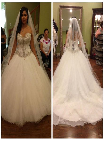 2019 bling bling crystal beaded aline wedding dresses tulle court train long bridal gowns vestidos de marriage custom sleeve8301369, White
2019 bling bling crystal beaded aline wedding dresses tulle court train long bridal gowns vestidos de marriage custom sleeve8301369, White