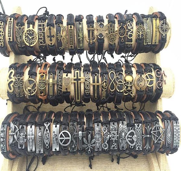 whole 100pcslot mix style metal leather cuff charm bracelets for men039s women039s jewelry party gifts bangle2868625, Golden;silver
whole 100pcslot mix style metal leather cuff charm bracelets for men039s women039s jewelry party gifts bangle2868625, Golden;silver