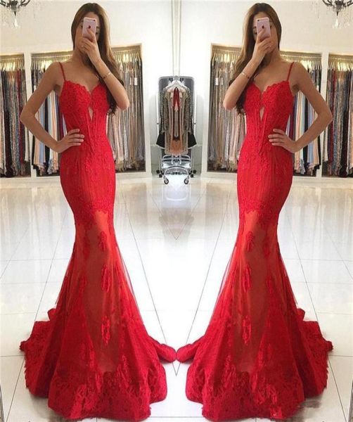 2018 red spaghetti straps lace appliques mermaid evening dresses floor length formal tulle prom party gowns fashion runway dr9569323, Black;red
2018 red spaghetti straps lace appliques mermaid evening dresses floor length formal tulle prom party gowns fashion runway dr9569323, Black;red
