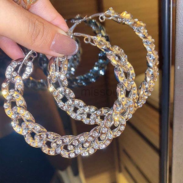 stud lifefontier fashion oversized big hoop earrings for women shiny rhinestone large thick chain round circle earrings punk jewelry j230529, Golden;silver
stud lifefontier fashion oversized big hoop earrings for women shiny rhinestone large thick chain round circle earrings punk jewelry j230529, Golden;silver