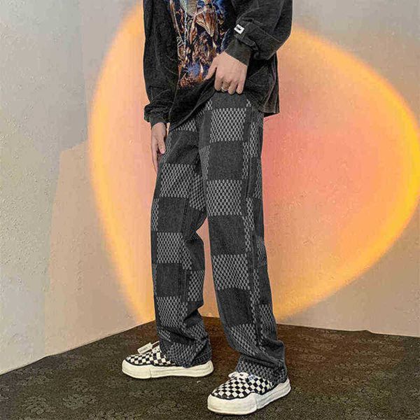 new men's jeans loose comfortable tapered ankle -length jeans retro jacquard plaid denim pants male straight-leg casual trousers, Blue
new men's jeans loose comfortable tapered ankle -length jeans retro jacquard plaid denim pants male straight-leg casual trousers, Blue