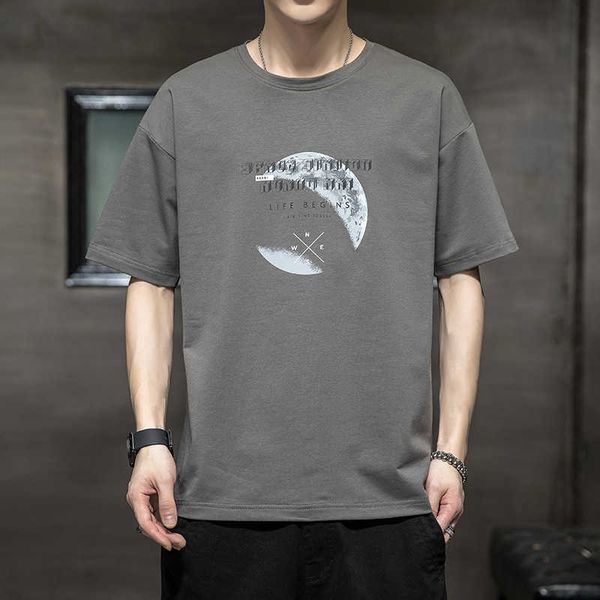 printed men's t-shirt short sleeved casual summer new cool feeling trend half sleeved clothing trendy brand bottom shirt for men 961r7, White;black 
printed men's t-shirt short sleeved casual summer new cool feeling trend half sleeved clothing trendy brand bottom shirt for men 961r7, White;black