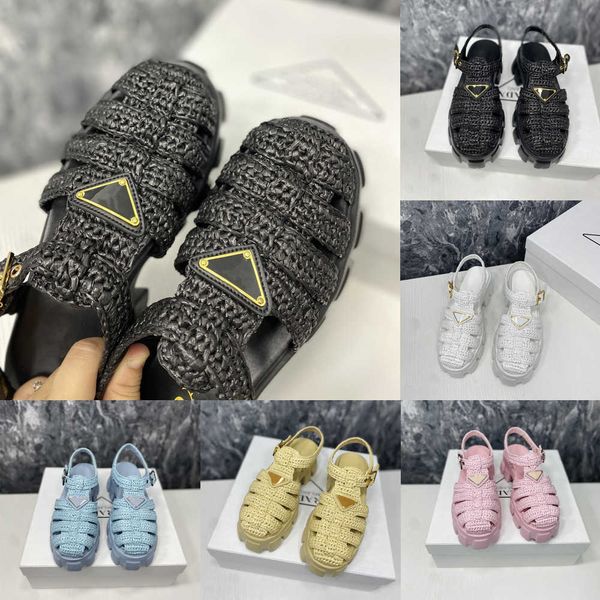 2023 designer raffia straw sandals monolith sandal gladiator roman women foam rubber sandal triangle metal logo slippers summer shoes retro, Black
2023 designer raffia straw sandals monolith sandal gladiator roman women foam rubber sandal triangle metal logo slippers summer shoes retro, Black