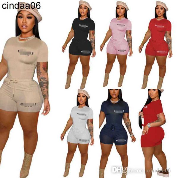 women designer clothing tracksuit summer sports outfits 2 piece set letter printed short sleeve t shirt and shorts suit, Gray
women designer clothing tracksuit summer sports outfits 2 piece set letter printed short sleeve t shirt and shorts suit, Gray
