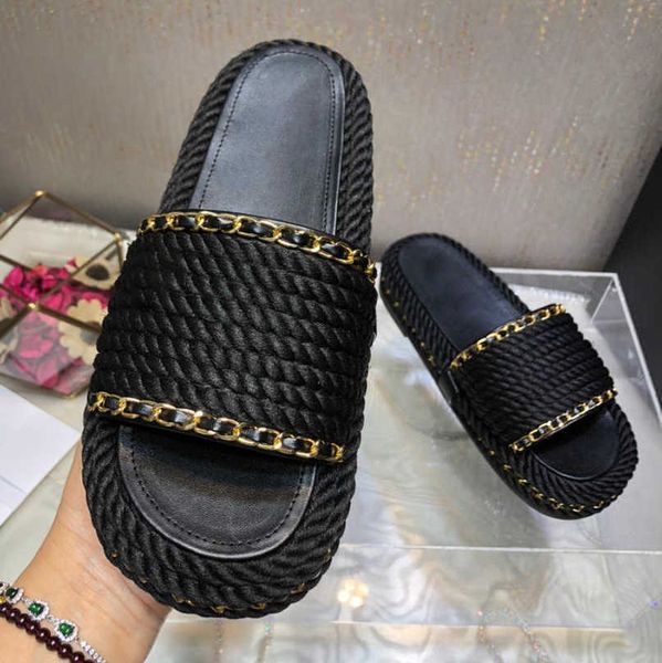 35-41 women tweed sandals shoes flats braided knit cord slides embroidery beige black gold chain wedge slip on mule beach flip flops brand p
35-41 women tweed sandals shoes flats braided knit cord slides embroidery beige black gold chain wedge slip on mule beach flip flops brand p