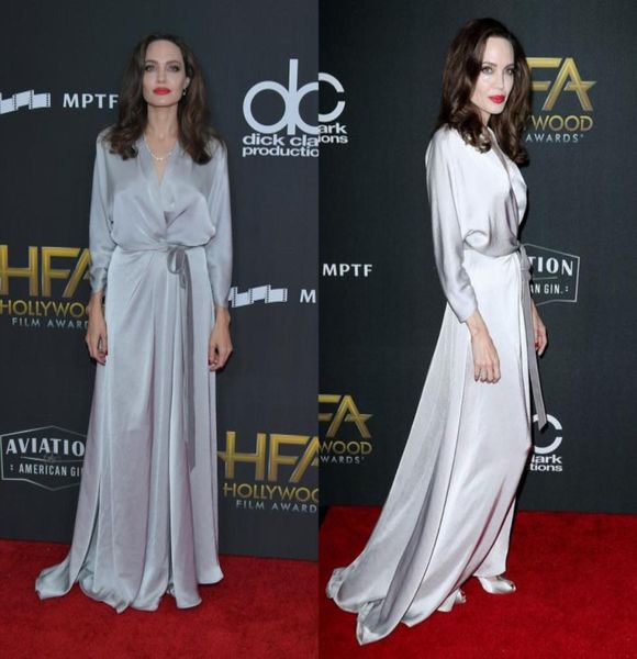 dusty gray angelina jolie style evening dresses with sleeve silk stain v neck prom dresses casual runway formal gowns robes d7234647, Black;red
dusty gray angelina jolie style evening dresses with sleeve silk stain v neck prom dresses casual runway formal gowns robes d7234647, Black;red