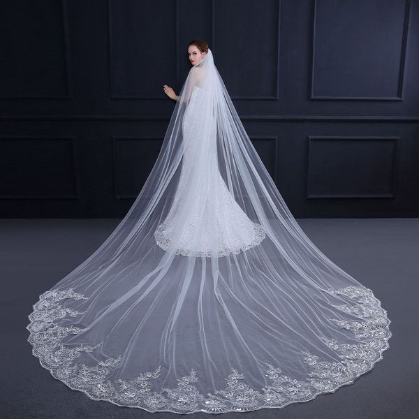 bridal veils long tail bride head dress wedding accessories 3-meter broadband hair comb, Black
bridal veils long tail bride head dress wedding accessories 3-meter broadband hair comb, Black