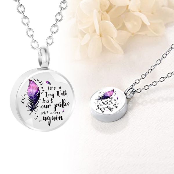 

commemorative family pet hair bone ash necklace dead cat and dog souvenir pendant exquisite gift sealed and waterproof, Silver