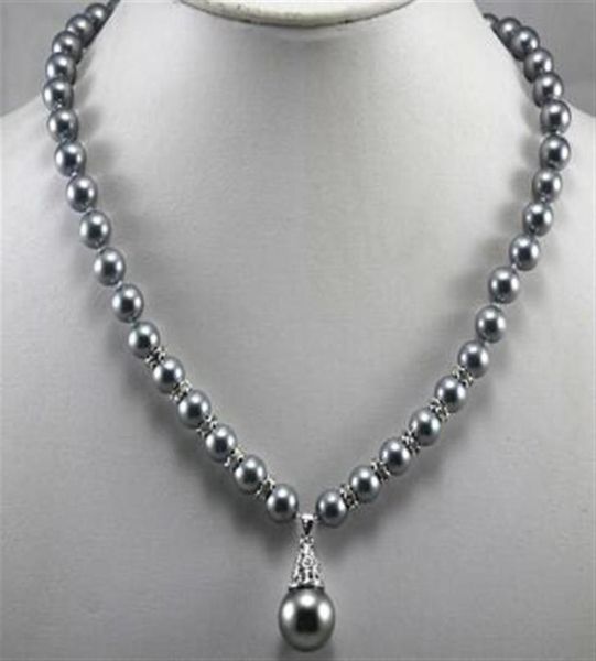 simple design 8mm black shell pearl necklace 12mm shell pearl pendant 004325t8885819, Silver
simple design 8mm black shell pearl necklace 12mm shell pearl pendant 004325t8885819, Silver