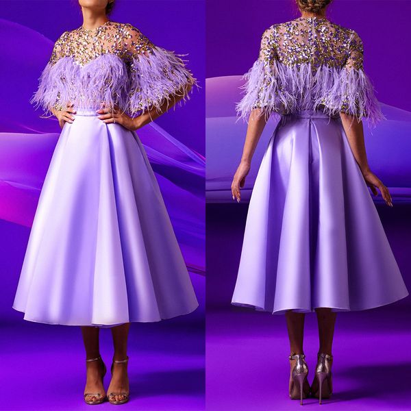 elegant a-line prom dresses jewel sequins beads feathers short sleeves satin tea-length zipper custom made plus size party dress vestido de, Black
elegant a-line prom dresses jewel sequins beads feathers short sleeves satin tea-length zipper custom made plus size party dress vestido de, Black