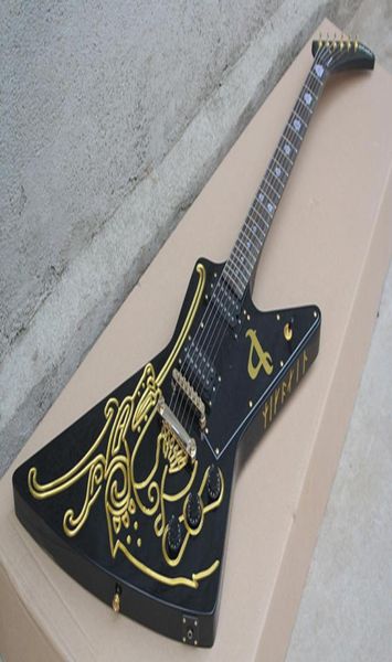 explorer shaped goose shape electric guitar classic black body gold powder engraved pattern6003279
explorer shaped goose shape electric guitar classic black body gold powder engraved pattern6003279