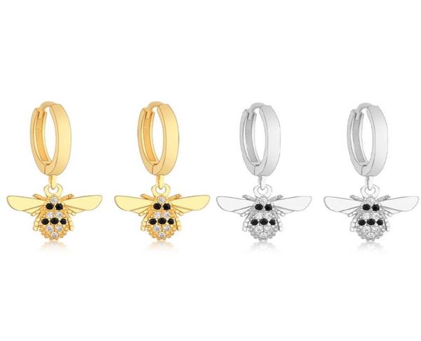 925 sterling silver gold color honey bee mix black zircon plain hoop earring for women ear piercing pendientes21842076274, Golden;silver
925 sterling silver gold color honey bee mix black zircon plain hoop earring for women ear piercing pendientes21842076274, Golden;silver