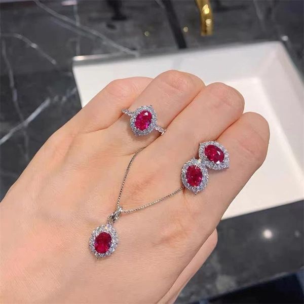 necklace fashion women's sier jewelry set geometric lab ruby red zircon elegant retro party jewelry wedding accessorie, Silver
necklace fashion women's sier jewelry set geometric lab ruby red zircon elegant retro party jewelry wedding accessorie, Silver