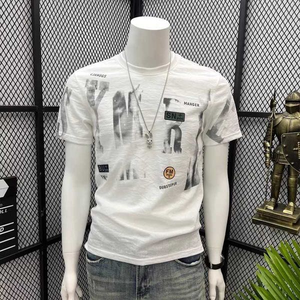ice silk t-shirt men's summer new print short sleeve t-shirt men's high end fashion brand slim fit versatile half sleeve clothingd, White;black
ice silk t-shirt men's summer new print short sleeve t-shirt men's high end fashion brand slim fit versatile half sleeve clothingd, White;black