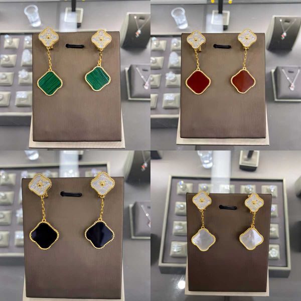 women four leaf clover earrings luxury designer studs agate fashion brand 925silver earings plated 18k gold for woman gift jewelry multiple, Golden;silver
women four leaf clover earrings luxury designer studs agate fashion brand 925silver earings plated 18k gold for woman gift jewelry multiple, Golden;silver