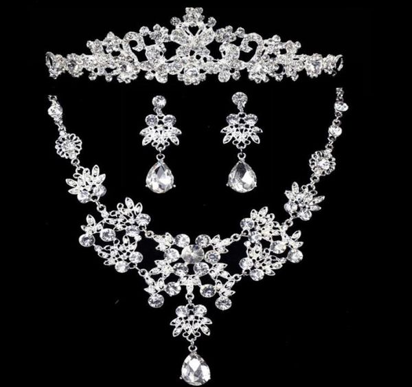 new arrival rhinestones bridal jewelry sets silver crystals three pieces wedding necklaces tiaras crowns and earrings for bride ac2839728, White
new arrival rhinestones bridal jewelry sets silver crystals three pieces wedding necklaces tiaras crowns and earrings for bride ac2839728, White