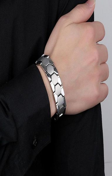 men titanium steel bracelets radiation protecting magnet bracelet for travel business k2 link chain8980872, Black
men titanium steel bracelets radiation protecting magnet bracelet for travel business k2 link chain8980872, Black