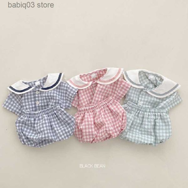 rompers fashion children's suit plaid short-sleeved t-shirt pp shorts summer baby clothes set academy style short sleeve bread pants se, Blue
rompers fashion children's suit plaid short-sleeved t-shirt pp shorts summer baby clothes set academy style short sleeve bread pants se, Blue