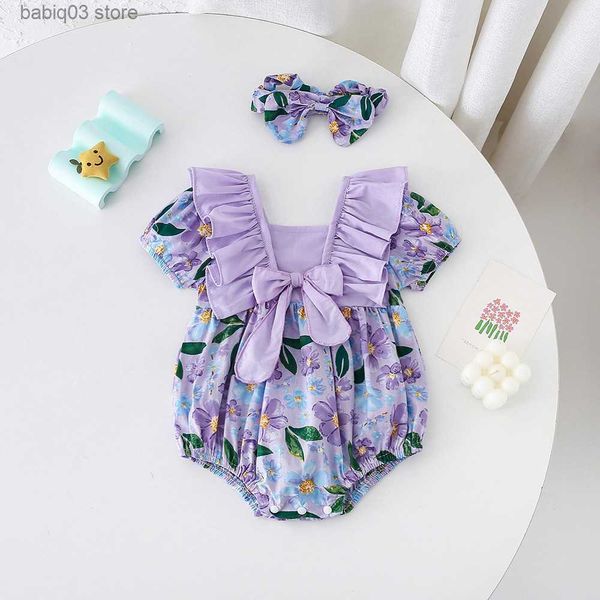 rompers summer new baby romper ruffled bow square collar bubble short sleeve romper infant flower printed girl princess purple romper t23052, Blue
rompers summer new baby romper ruffled bow square collar bubble short sleeve romper infant flower printed girl princess purple romper t23052, Blue