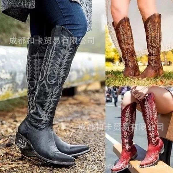 boots cowboy boots for women fashion brown boots knee high heels embroider warm winter zip femme handmade shoes size 43 230323, Black
boots cowboy boots for women fashion brown boots knee high heels embroider warm winter zip femme handmade shoes size 43 230323, Black