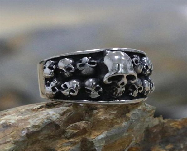 gothic punk double row skull ring men039s stainless steel biker rings unique heavy metal hip hop jewelry cluster255c8307934, Golden;silver
gothic punk double row skull ring men039s stainless steel biker rings unique heavy metal hip hop jewelry cluster255c8307934, Golden;silver