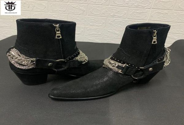 western style men matt leather booties chunky heel sliver chains boots black old fashion ankle shoes men039s party vintage bota5457974
western style men matt leather booties chunky heel sliver chains boots black old fashion ankle shoes men039s party vintage bota5457974