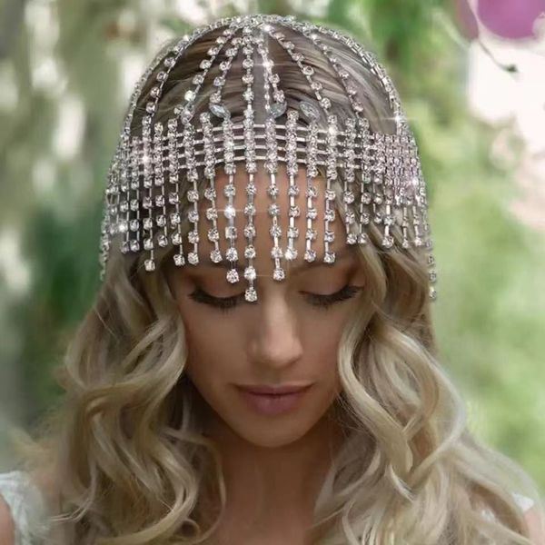 tassel crystal hair hoop full of drill bridal hair chain stage model catwalk hat chain hair chain jewelry wholesale 1231, Silver
tassel crystal hair hoop full of drill bridal hair chain stage model catwalk hat chain hair chain jewelry wholesale 1231, Silver