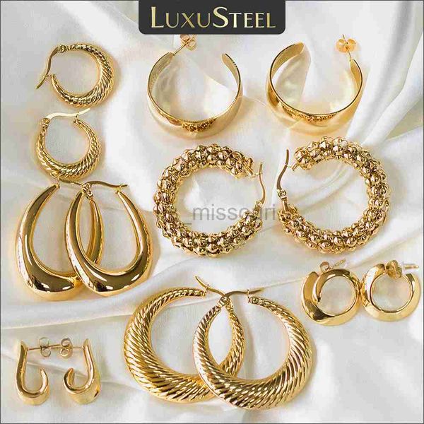 stud luxusteel minimalist stainless steel hoop earrrings for women gold color metal circle earrings vintage girls party jewelry gifts j23052, Golden;silver
stud luxusteel minimalist stainless steel hoop earrrings for women gold color metal circle earrings vintage girls party jewelry gifts j23052, Golden;silver