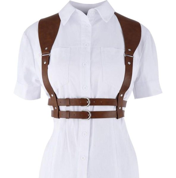 belts 2022 fashion punk brown leather harness belt strap girdle women handmade decorative shirt dress vest2753130, Black;brown
belts 2022 fashion punk brown leather harness belt strap girdle women handmade decorative shirt dress vest2753130, Black;brown