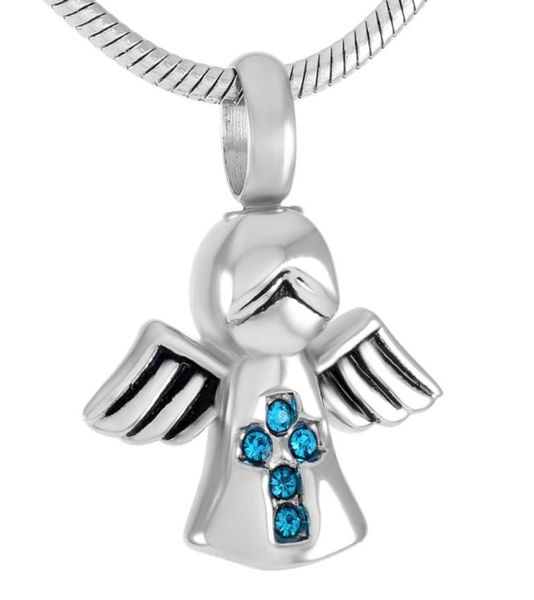 new z309 little angel fairy hold blue crystal cross stainless steel keepsake cremation urns necklace for ashes of loved ones fill5001974, Silver
new z309 little angel fairy hold blue crystal cross stainless steel keepsake cremation urns necklace for ashes of loved ones fill5001974, Silver