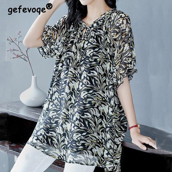 t-shirt vintage floral printing drawstring long chiffon shirt summer 2022 new vneck half sleeve loose pullovers blouse ladies clothing, White
t-shirt vintage floral printing drawstring long chiffon shirt summer 2022 new vneck half sleeve loose pullovers blouse ladies clothing, White
