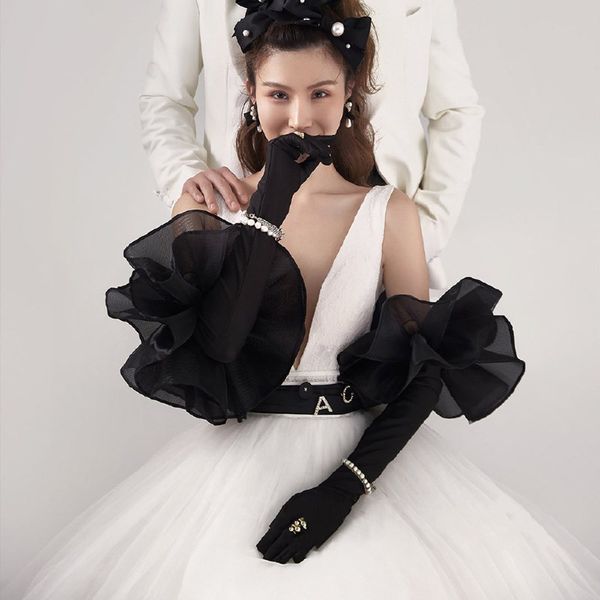 bridal wedding dress long gloves black evening dress gloves pgraphy studio style banquet gloves st-0042-a, White
bridal wedding dress long gloves black evening dress gloves pgraphy studio style banquet gloves st-0042-a, White