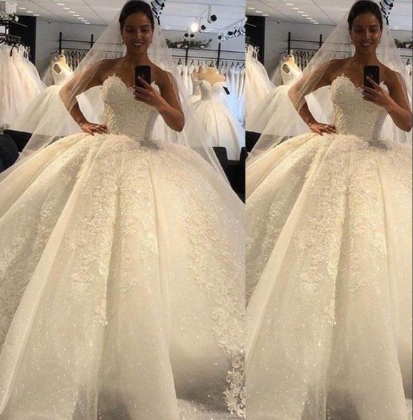2021 new ball gown wedding dresses sweetheart sequins lace appliques beads crystal sweep train plus size formal bridal gowns robe 6510724, White
2021 new ball gown wedding dresses sweetheart sequins lace appliques beads crystal sweep train plus size formal bridal gowns robe 6510724, White