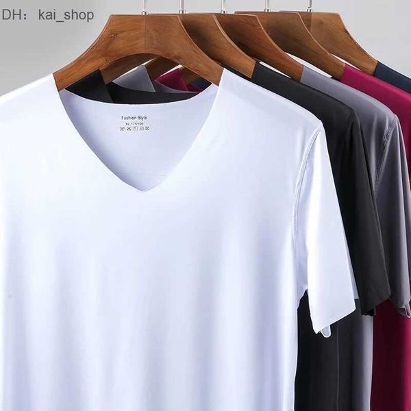 summer ice silk traceless short sleeve solid elastic v-neck thin slim fit half bottom shirt1, White;black
summer ice silk traceless short sleeve solid elastic v-neck thin slim fit half bottom shirt1, White;black