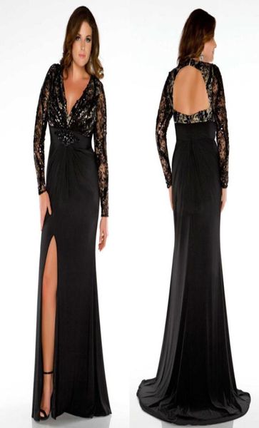 chic lace plus size backless evening dresses with long sleeves mermaid prom gowns sweep train split side evening dress with beads 9086809, Black
chic lace plus size backless evening dresses with long sleeves mermaid prom gowns sweep train split side evening dress with beads 9086809, Black