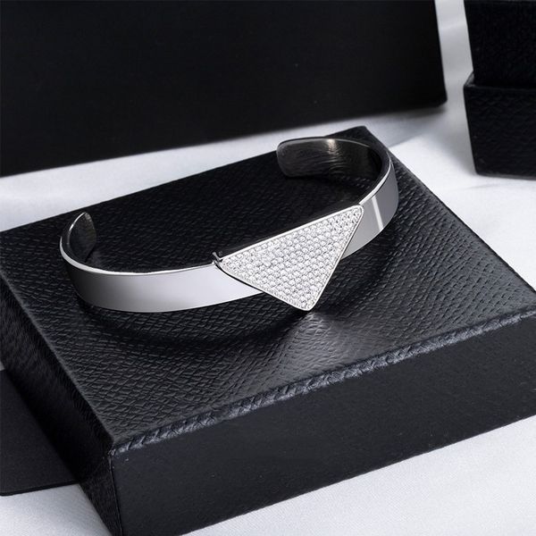 925 silver plated love bracelets bangle inverted triangle letter designer bracelet fashion womens cuff diamond bracelets jewelry party luxur, Black
925 silver plated love bracelets bangle inverted triangle letter designer bracelet fashion womens cuff diamond bracelets jewelry party luxur, Black