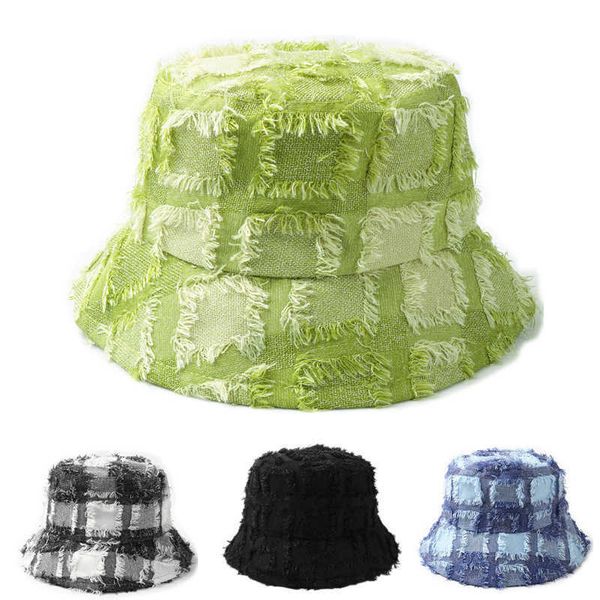 wide brim hats korean raw edge checked bucket hat women fashion plaid basin hats casual fashion outdoor leisure sun protection panama bob ca, Blue;gray
wide brim hats korean raw edge checked bucket hat women fashion plaid basin hats casual fashion outdoor leisure sun protection panama bob ca, Blue;gray