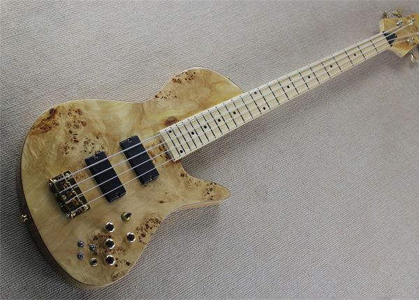 4 strings natural wood color electric bass guitar burl spalted maple one piece neck through ash body 9v battery active pickup rosewood & map
4 strings natural wood color electric bass guitar burl spalted maple one piece neck through ash body 9v battery active pickup rosewood & map