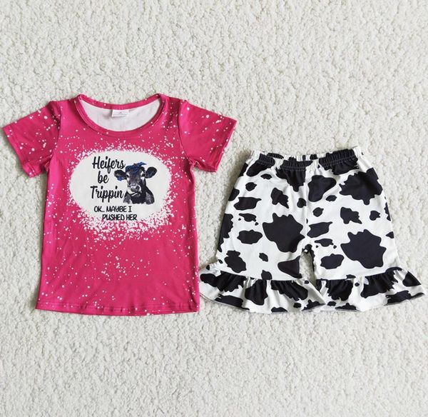 summer kids clothing sets ruffle shorts baby girls designer clothes short sleeve milk silk fashion heifer cow print boutique girl 7518575, White
summer kids clothing sets ruffle shorts baby girls designer clothes short sleeve milk silk fashion heifer cow print boutique girl 7518575, White