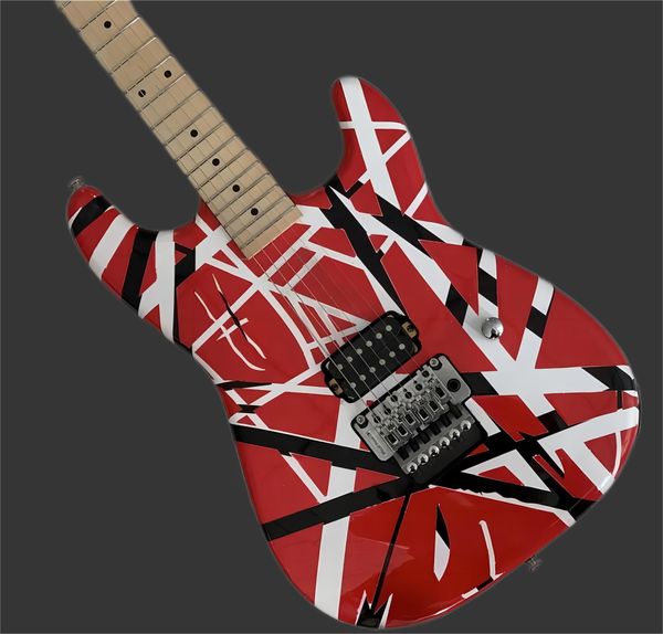 gang eddie edward van halen 5150 white stripe red electric guitar floyd rose tremolo, locking nut, maple neck & fingerboard, 1 bridge pickup
gang eddie edward van halen 5150 white stripe red electric guitar floyd rose tremolo, locking nut, maple neck & fingerboard, 1 bridge pickup