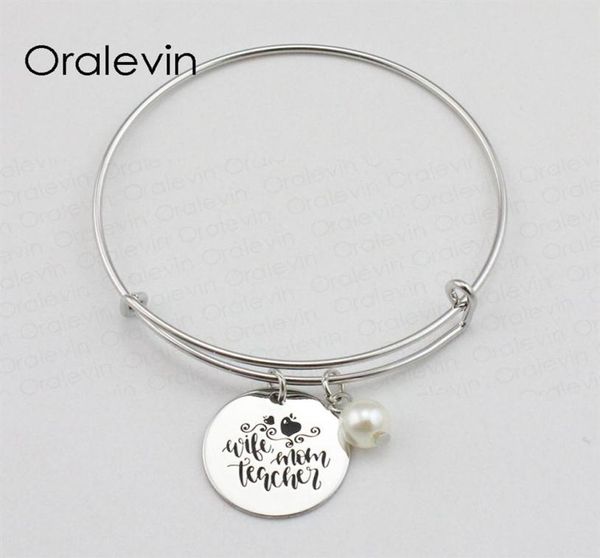 wife mom teacher inspirational hand stamped engraved custom charm pendant expandable bracelet bangle handmade jewelry 10pcs lot l1175889, Golden;silver
wife mom teacher inspirational hand stamped engraved custom charm pendant expandable bracelet bangle handmade jewelry 10pcs lot l1175889, Golden;silver
