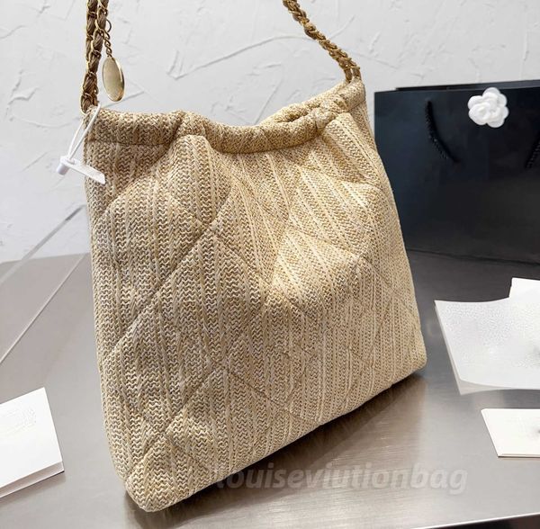 22bag women luxury handbags designer beach bag fashion knitting purse shoulder large tote with chain canvas shopping bag 104068
22bag women luxury handbags designer beach bag fashion knitting purse shoulder large tote with chain canvas shopping bag 104068