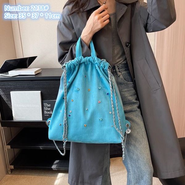 factory wholesale ladies shoulder bags 5 colors this year popular colored gems women backpack thickened matte suede bucket bag personalized
factory wholesale ladies shoulder bags 5 colors this year popular colored gems women backpack thickened matte suede bucket bag personalized