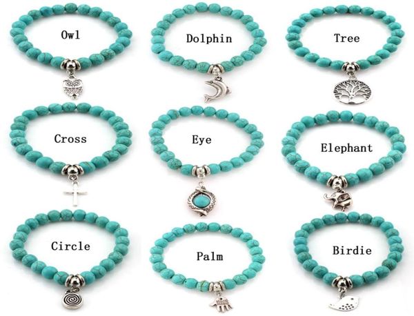 fashion turquoise beads bracelets tree owl dolphin cross palm charm bracelets for man women jewelry accessories4494645, Golden;silver
fashion turquoise beads bracelets tree owl dolphin cross palm charm bracelets for man women jewelry accessories4494645, Golden;silver